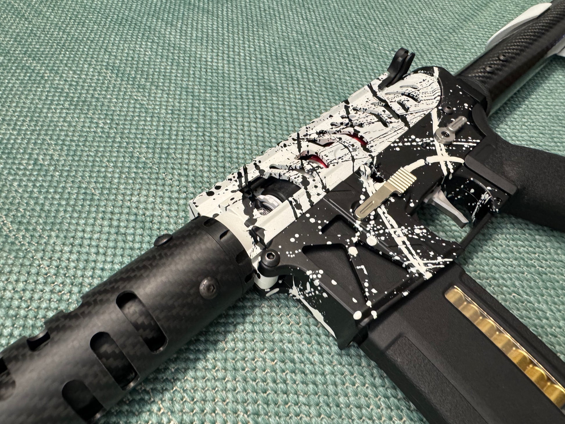 KA Tech MAC Airtac Polarstars F2 AR8 HPA M4 Carbon Type 1 Skeletonized Cerakote Splatter