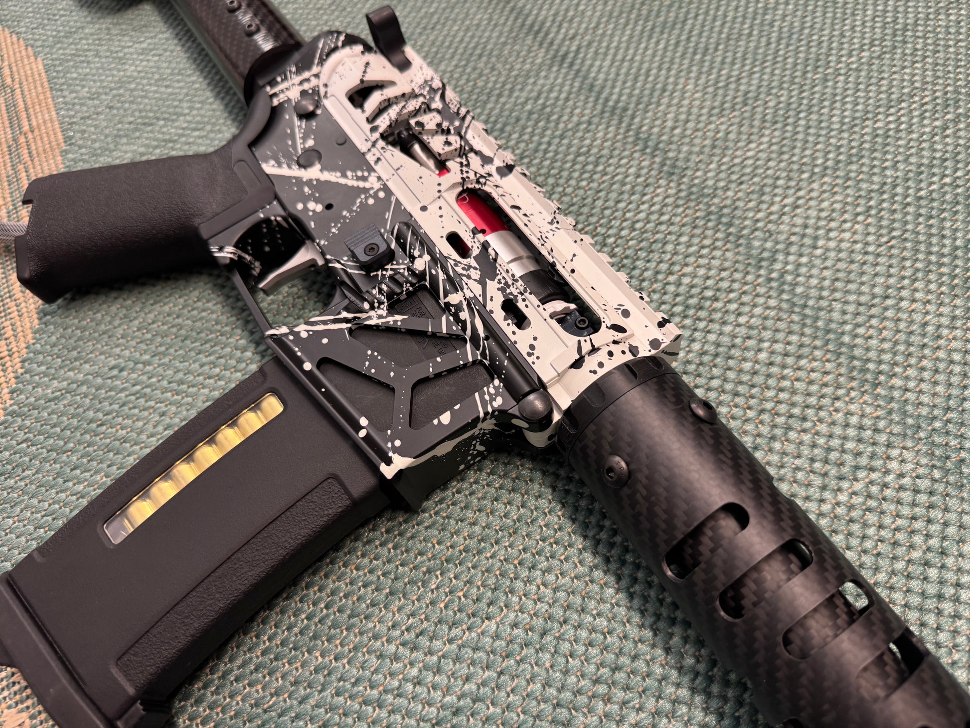 KA Tech MAC Airtac Polarstars F2 AR8 HPA M4 Carbon Type 1 Skeletonized Cerakote Splatter
