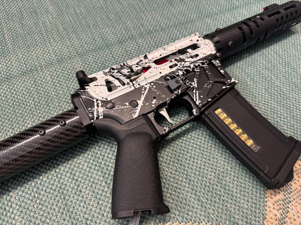 KA Tech MAC Airtac Polarstars F2 AR8 HPA M4 Carbon Type 1 Skeletonized Cerakote Splatter
