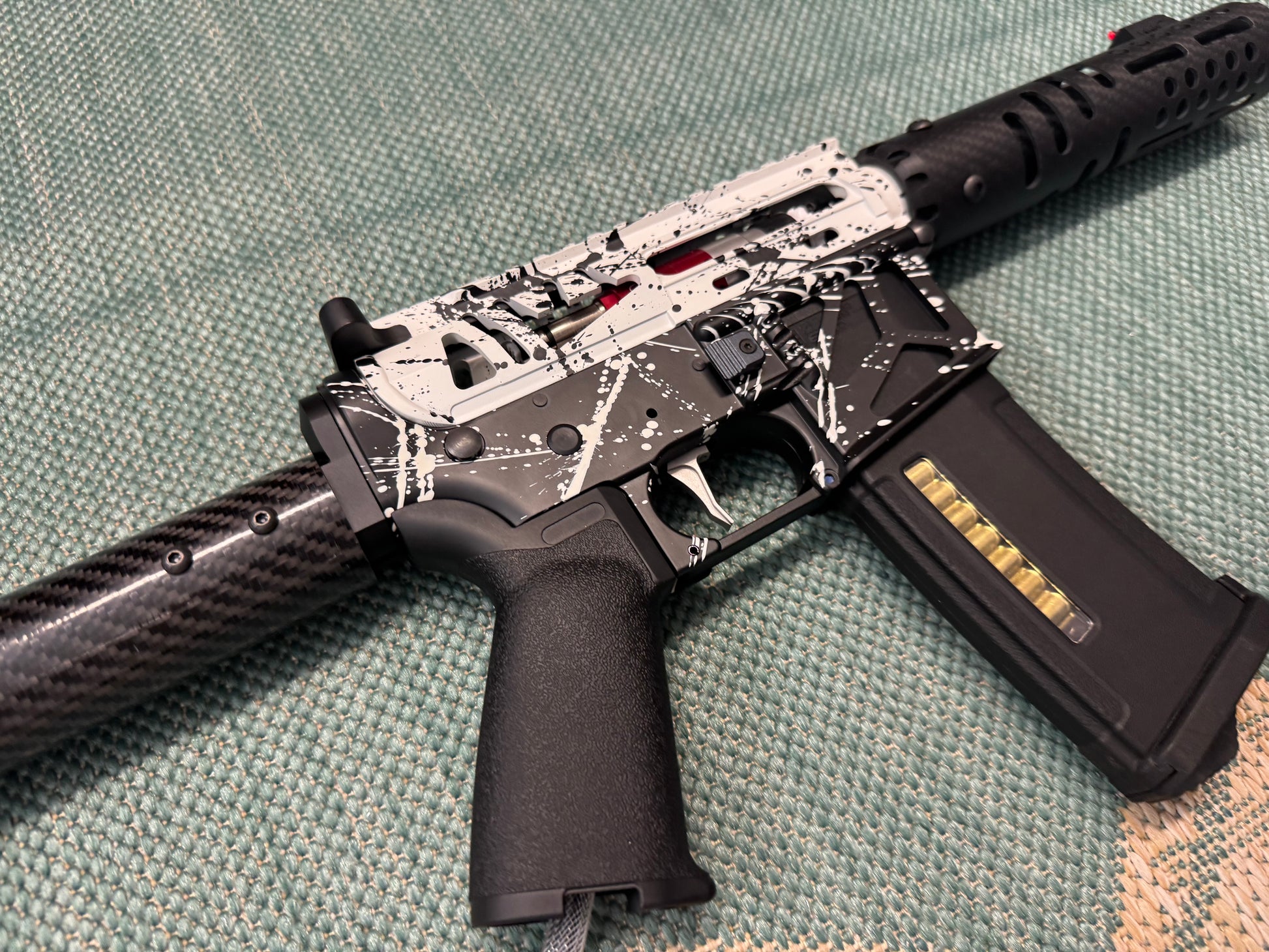 KA Tech MAC Airtac Polarstars F2 AR8 HPA M4 Carbon Type 1 Skeletonized Cerakote Splatter