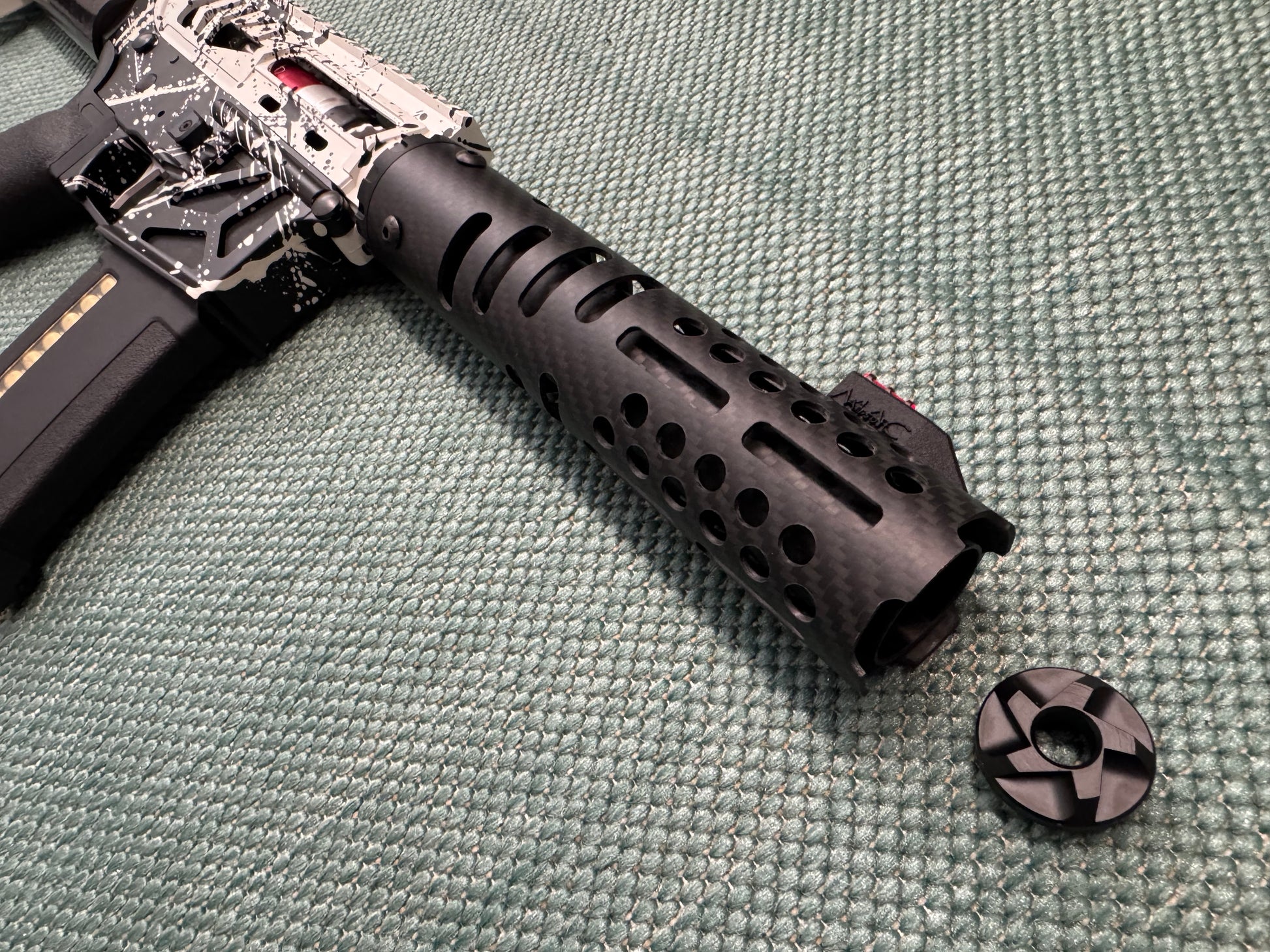 KA Tech MAC Airtac Polarstars F2 AR8 HPA M4 Carbon Type 1 Skeletonized Cerakote Splatter