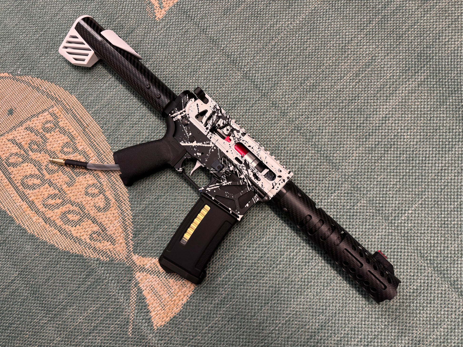 KA Tech MAC Airtac Polarstars F2 AR8 HPA M4 Carbon Type 1 Skeletonized Cerakote Splatter
