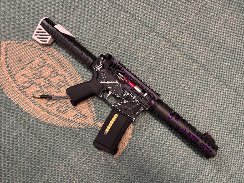 KA Tech MAC Airtac Polarstars F2 AR8 HPA M4 Carbon Type 1 Skeletonized Cerakote Splatter