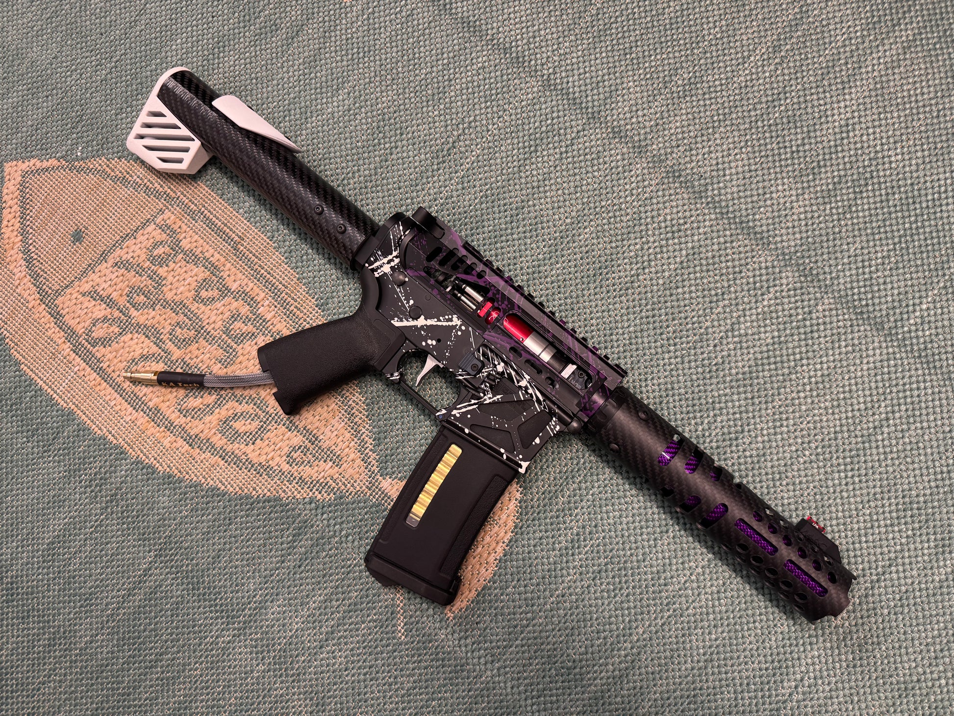 KA Tech MAC Airtac Polarstars F2 AR8 HPA M4 Carbon Type 1 Skeletonized Cerakote Splatter