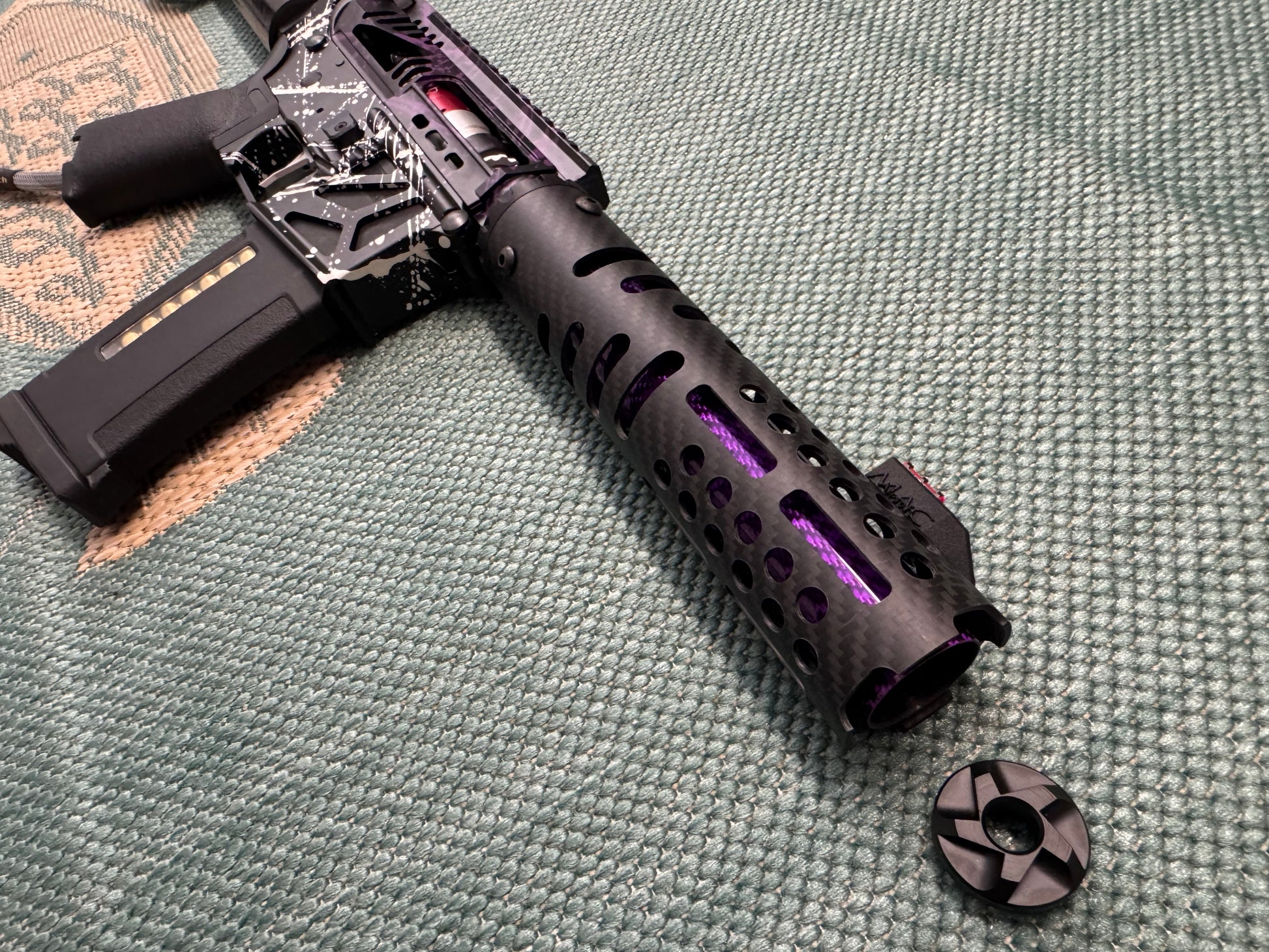 KA Tech MAC Airtac Polarstars F2 AR8 HPA M4 Carbon Type 1 Skeletonized Cerakote Splatter