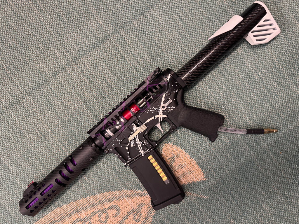 KA Tech MAC Airtac Polarstars F2 AR8 HPA M4 Carbon Type 1 Skeletonized Cerakote Splatter