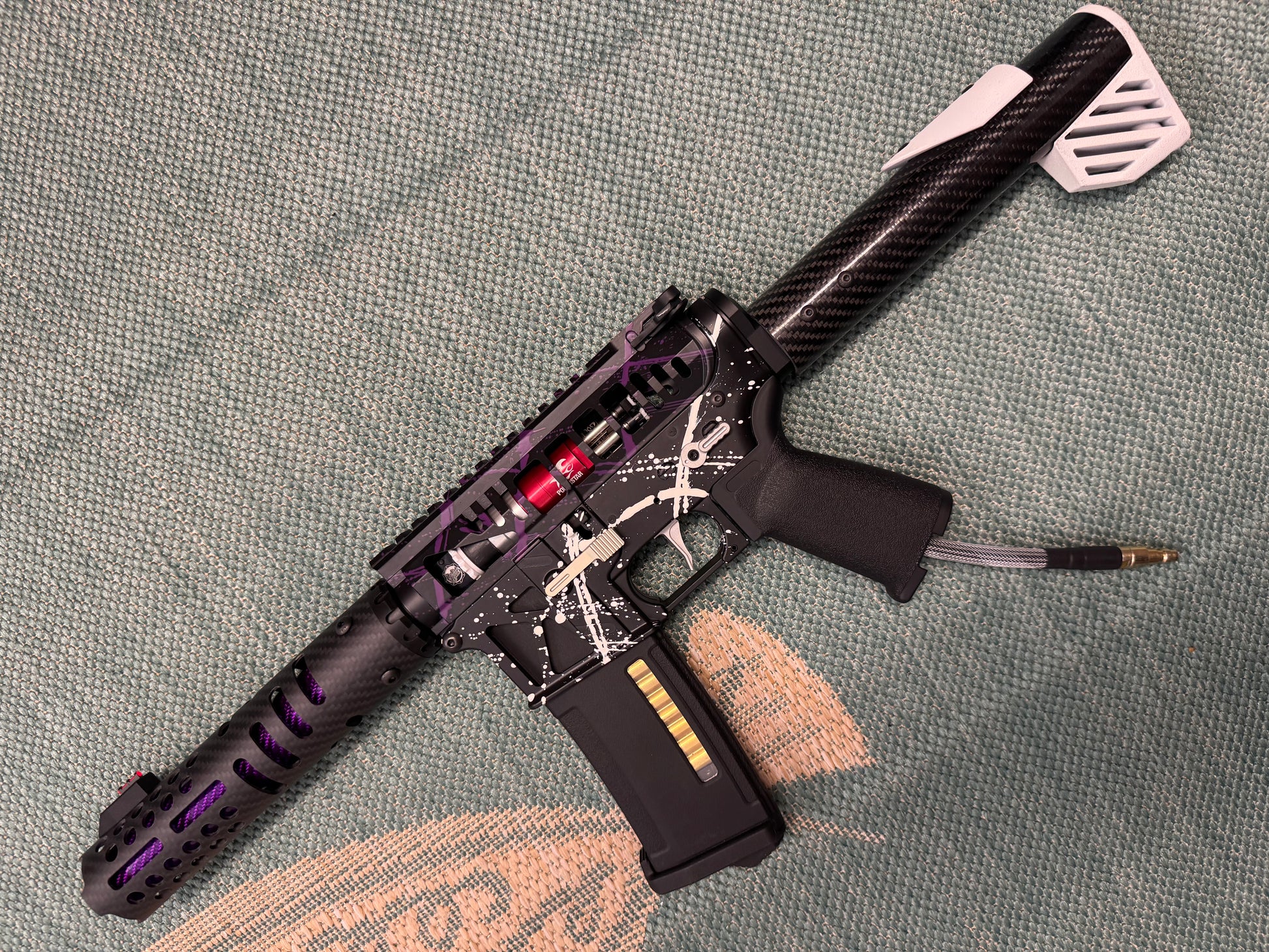 KA Tech MAC Airtac Polarstars F2 AR8 HPA M4 Carbon Type 1 Skeletonized Cerakote Splatter