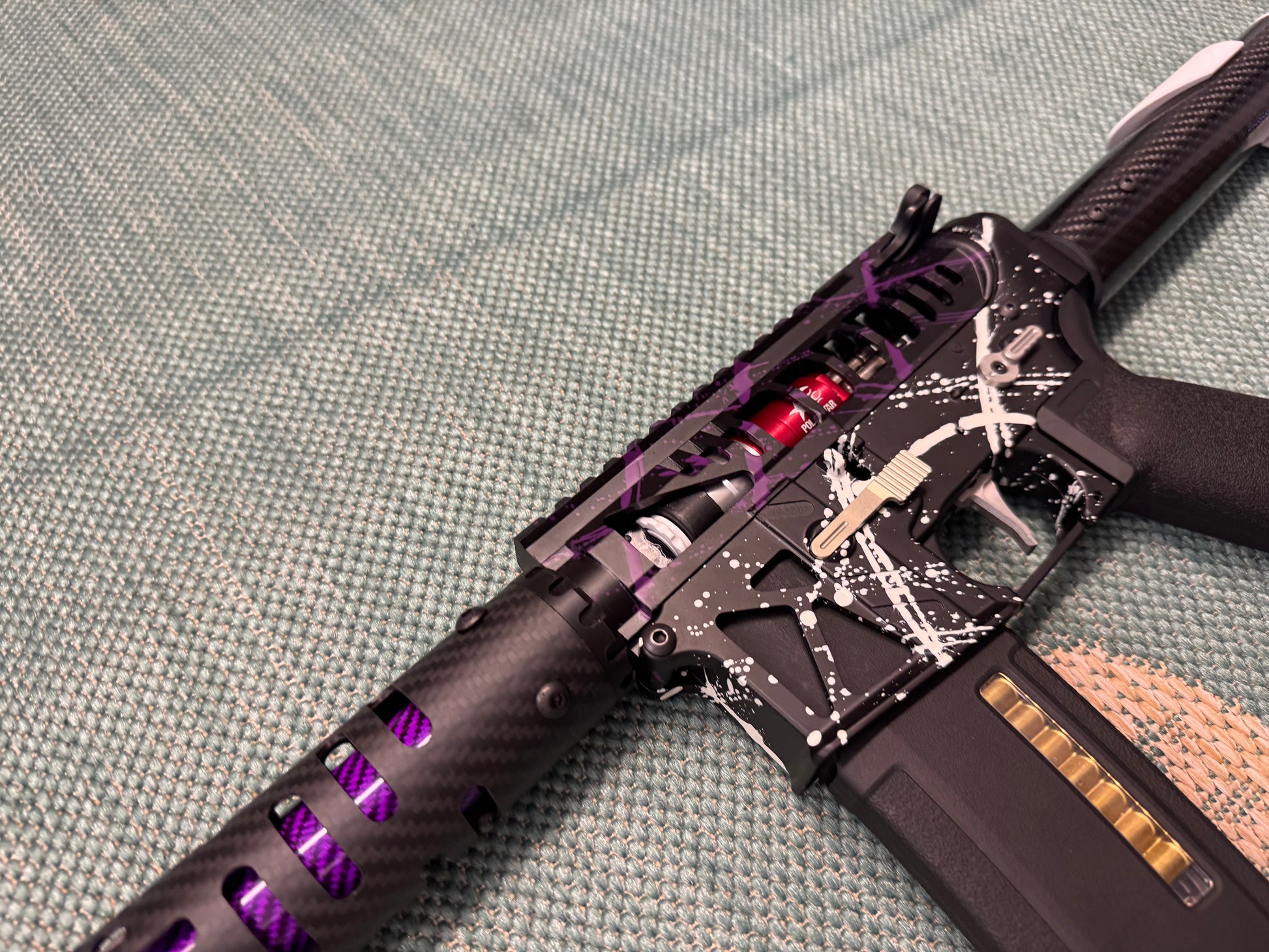 KA Tech MAC Airtac Polarstars F2 AR8 HPA M4 Carbon Type 1 Skeletonized Cerakote Splatter