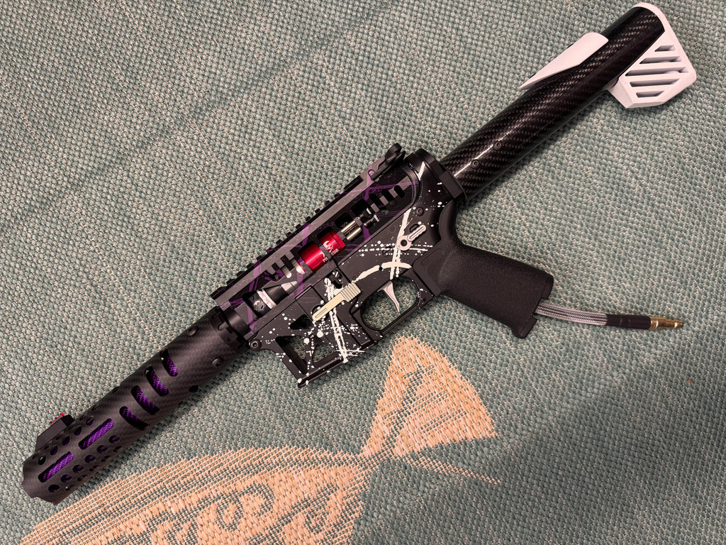 KA Tech MAC Airtac Polarstars F2 AR8 HPA M4 Carbon Type 1 Skeletonized Cerakote Splatter