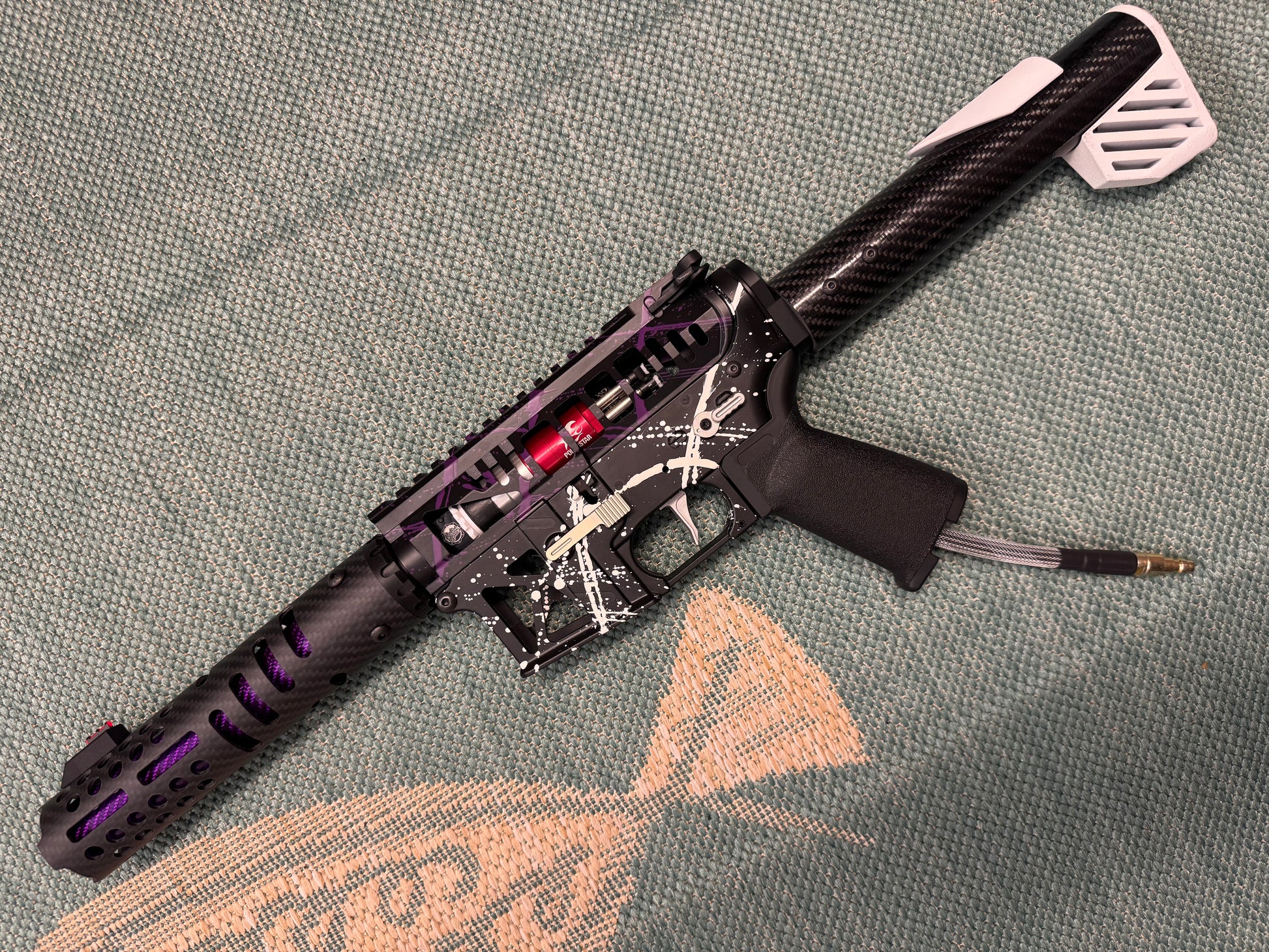 KA Tech MAC Airtac Polarstars F2 AR8 HPA M4 Carbon Type 1 Skeletonized Cerakote Splatter