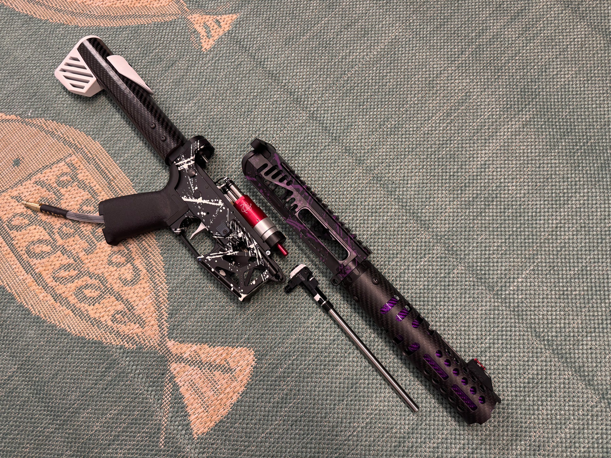KA Tech MAC Airtac Polarstars F2 AR8 HPA M4 Carbon Type 1 Skeletonized Cerakote Splatter