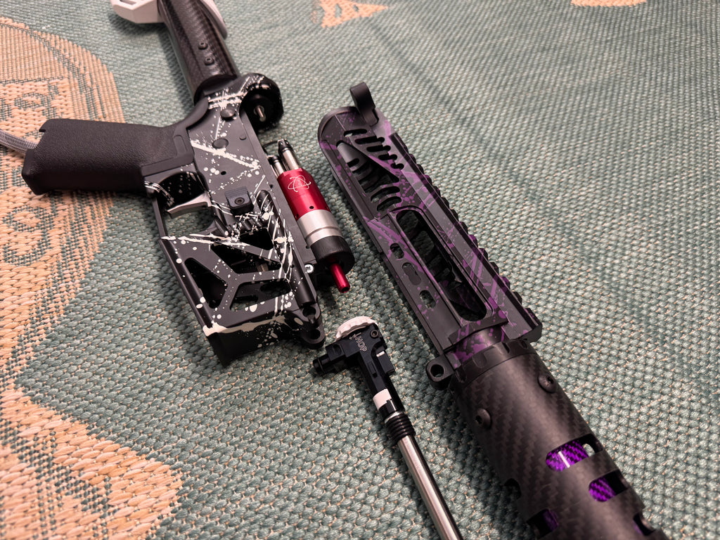 KA Tech MAC Airtac Polarstars F2 AR8 HPA M4 Carbon Type 1 Skeletonized Cerakote Splatter