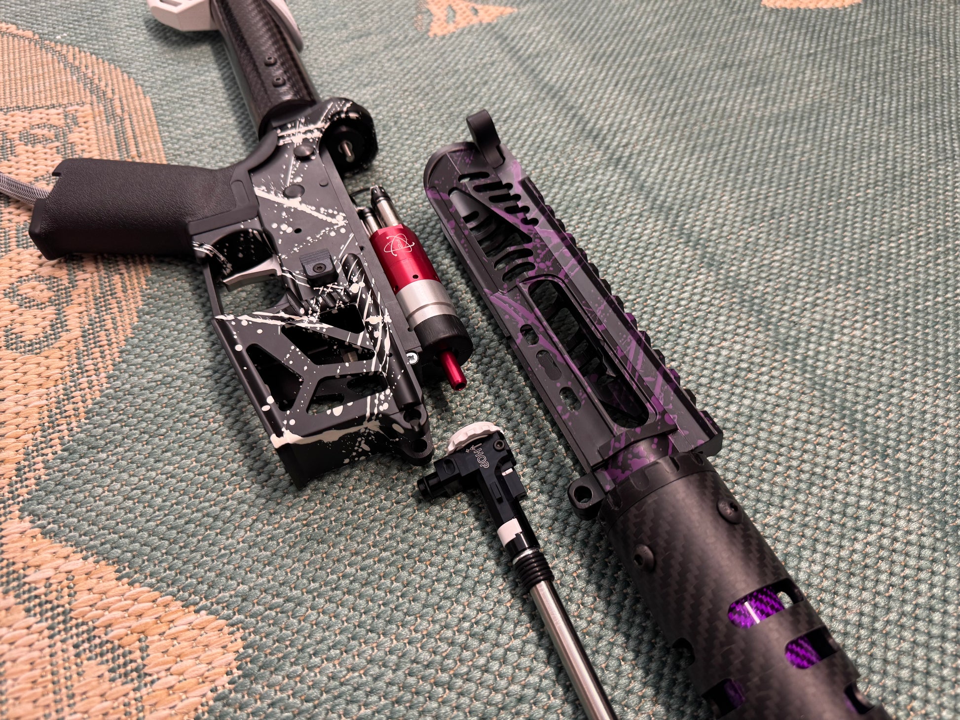 KA Tech MAC Airtac Polarstars F2 AR8 HPA M4 Carbon Type 1 Skeletonized Cerakote Splatter