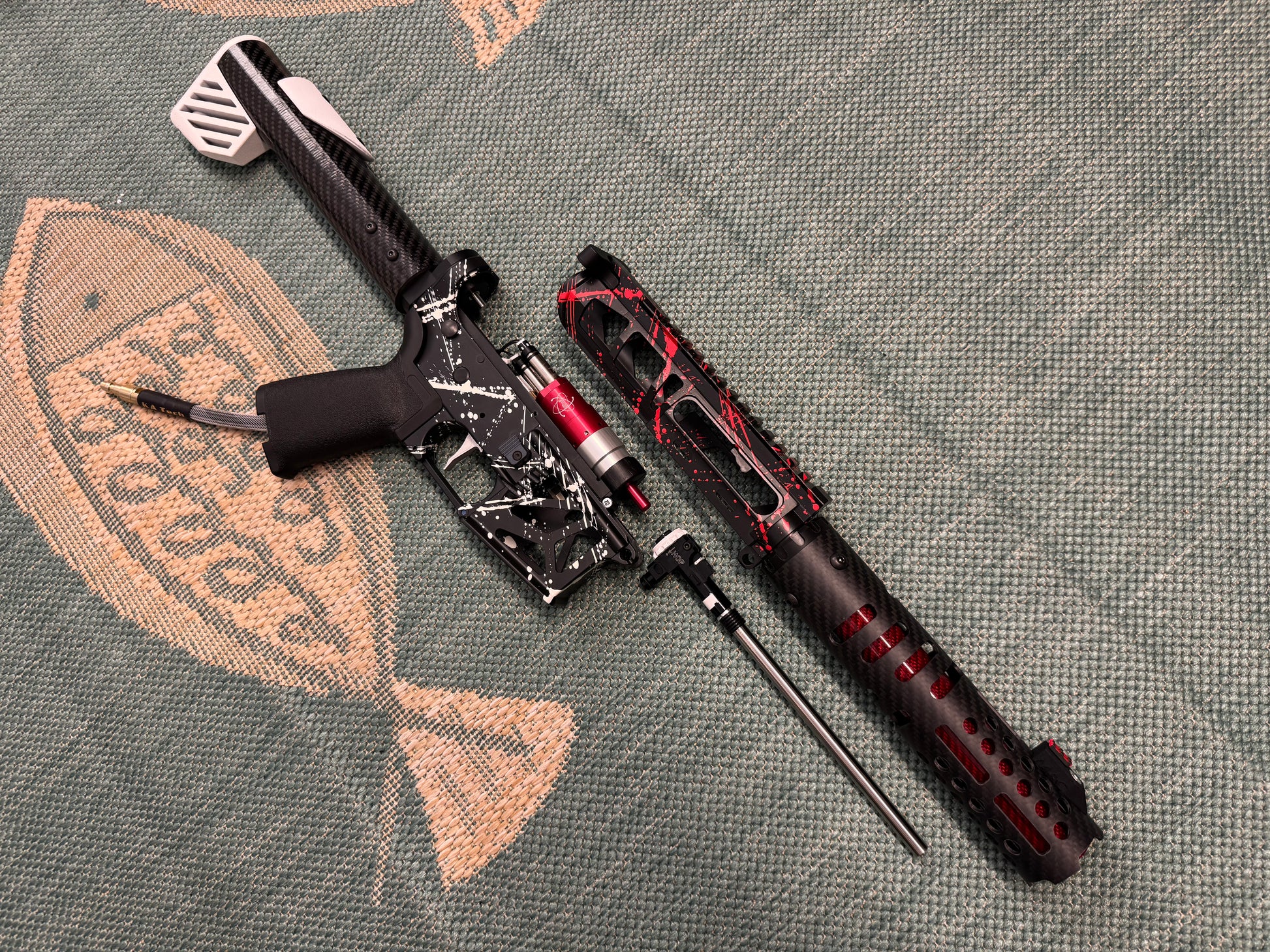 KA Tech MAC Airtac Polarstars F2 AR8 HPA M4 Carbon Type 1 Skeletonized Cerakote Splatter