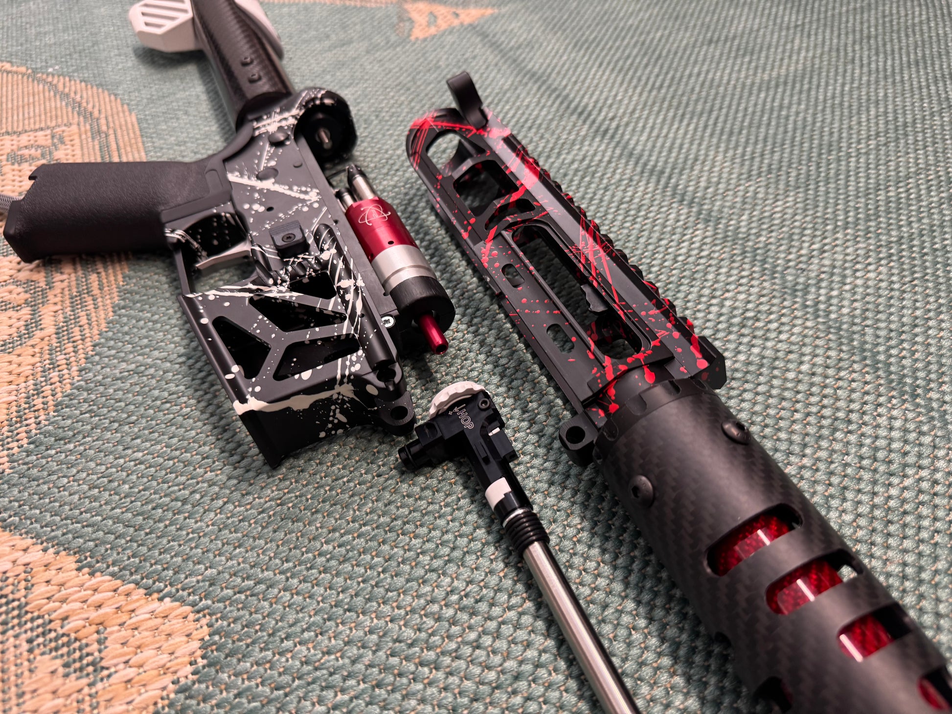 KA Tech MAC Airtac Polarstars F2 AR8 HPA M4 Carbon Type 1 Skeletonized Cerakote Splatter