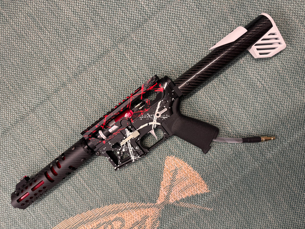 KA Tech MAC Airtac Polarstars F2 AR8 HPA M4 Carbon Type 1 Skeletonized Cerakote Splatter