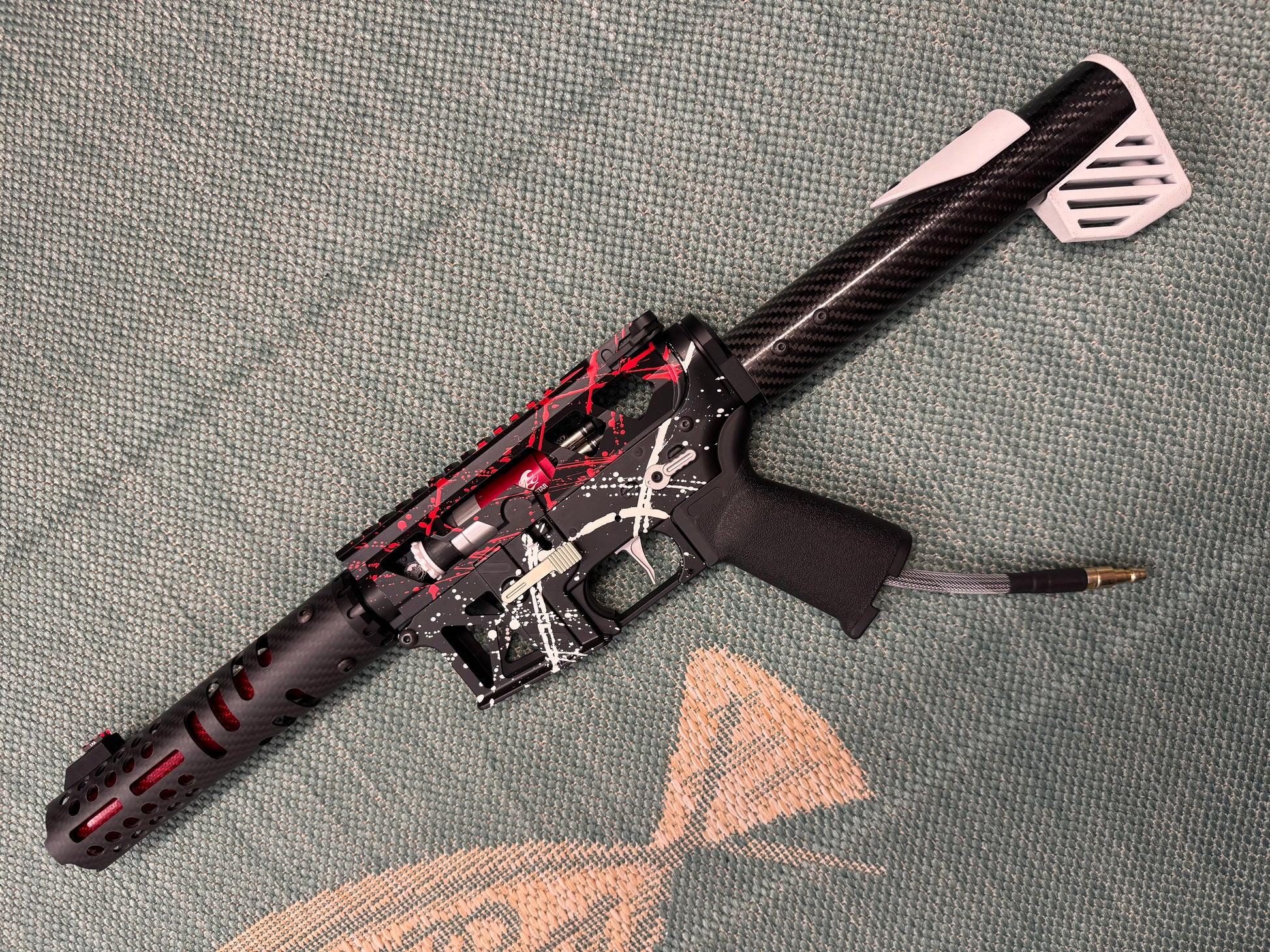 KA Tech MAC Airtac Polarstars F2 AR8 HPA M4 Carbon Type 1 Skeletonized Cerakote Splatter