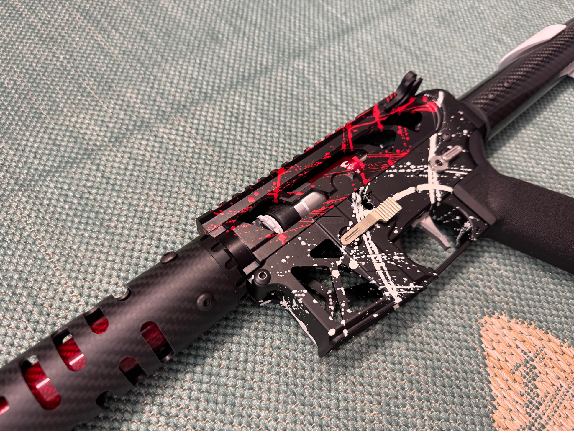 KA Tech MAC Airtac Polarstars F2 AR8 HPA M4 Carbon Type 1 Skeletonized Cerakote Splatter