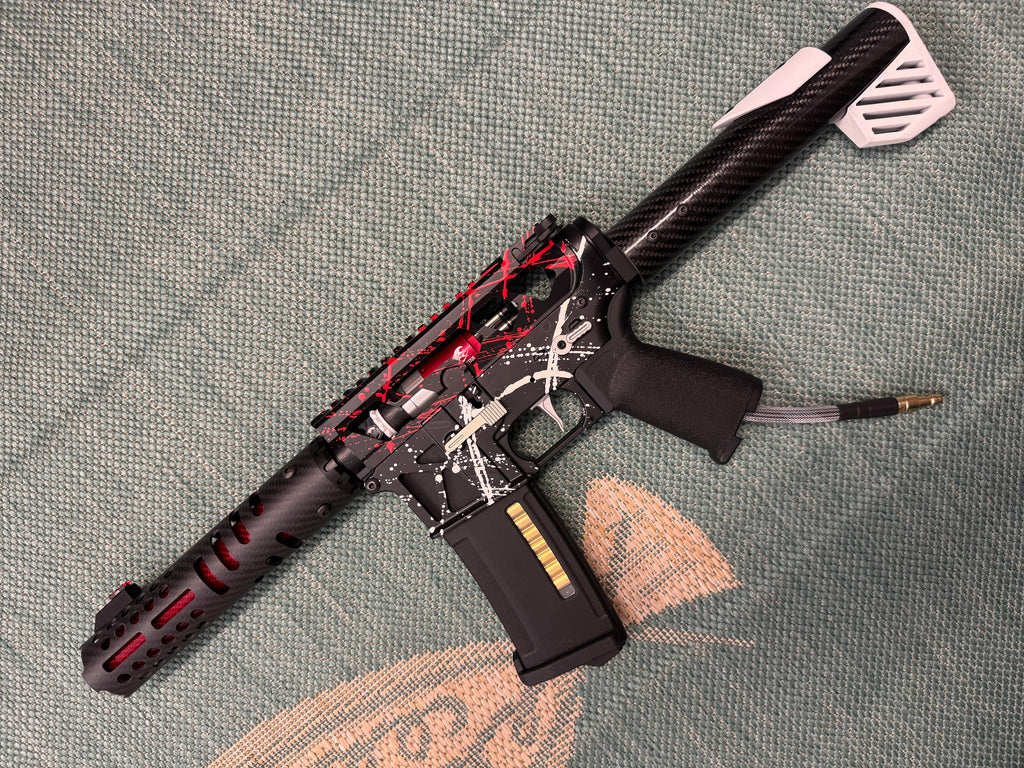 KA Tech MAC Airtac Polarstars F2 AR8 HPA M4 Carbon Type 1 Skeletonized Cerakote Splatter