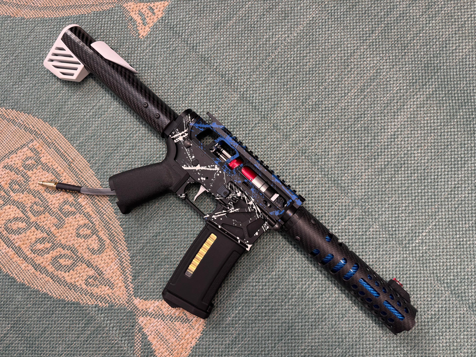 KA Tech MAC Airtac Polarstars F2 AR8 HPA M4 Carbon Type 1 Skeletonized Cerakote Splatter