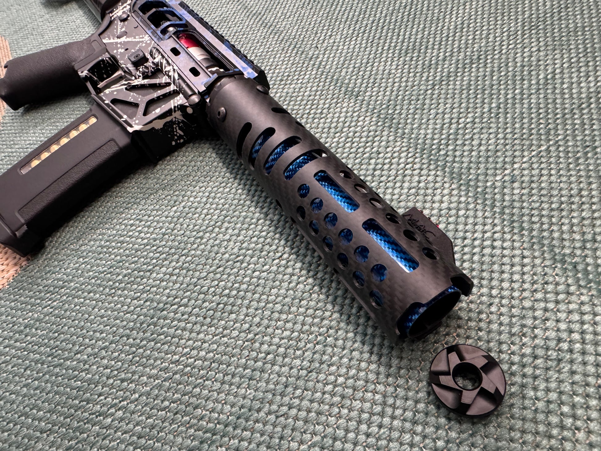 KA Tech MAC Airtac Polarstars F2 AR8 HPA M4 Carbon Type 1 Skeletonized Cerakote Splatter