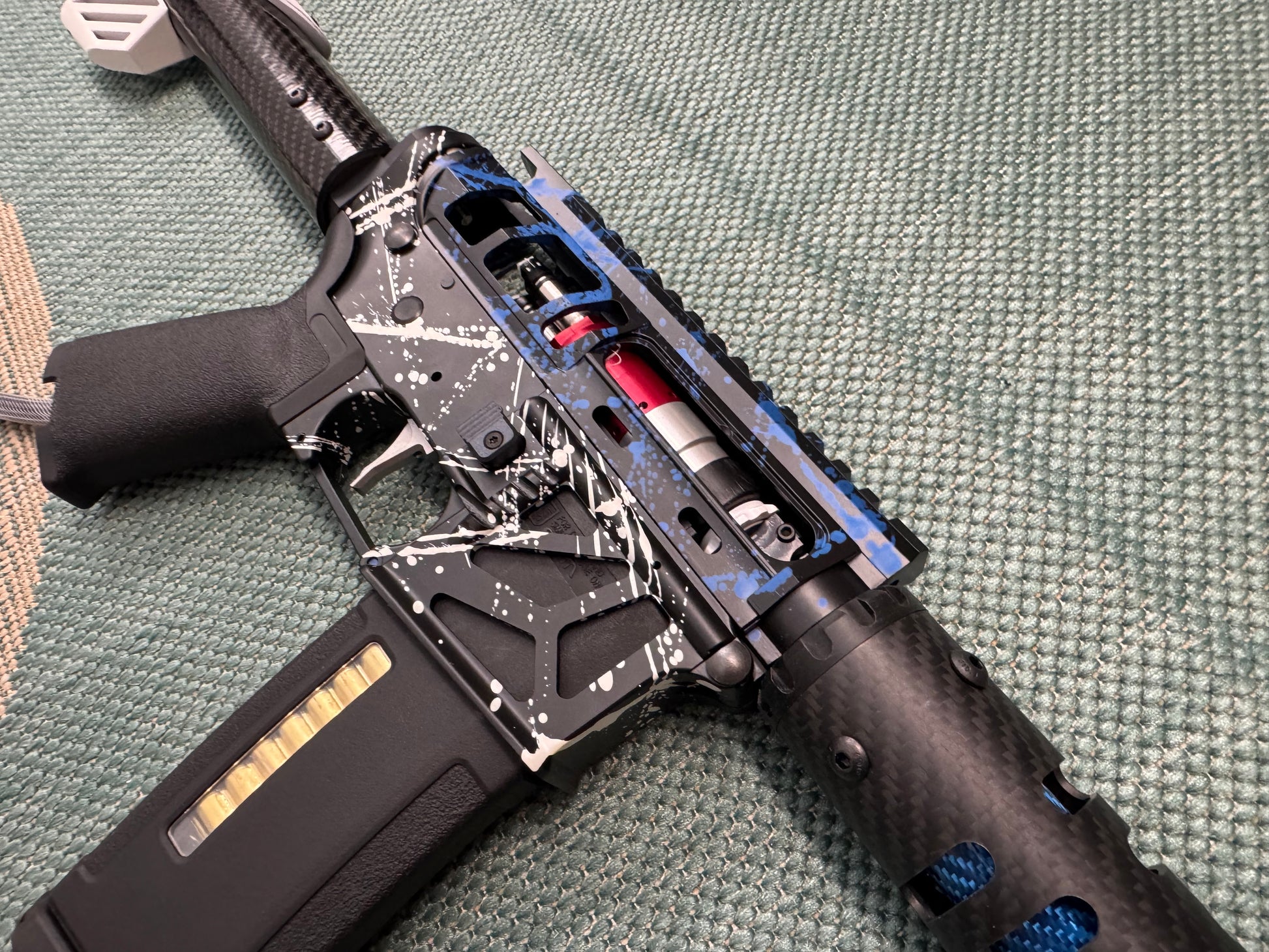 KA Tech MAC Airtac Polarstars F2 AR8 HPA M4 Carbon Type 1 Skeletonized Cerakote Splatter