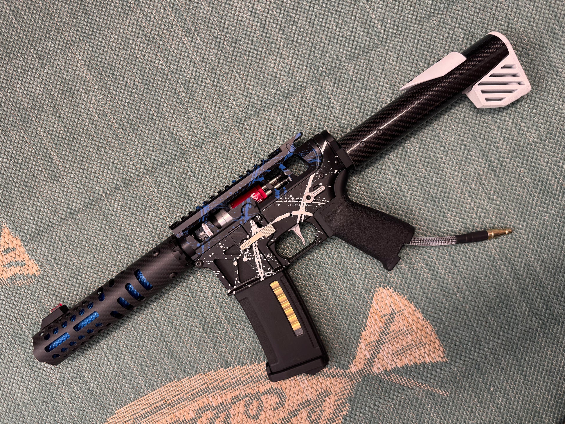 KA Tech MAC Airtac Polarstars F2 AR8 HPA M4 Carbon Type 1 Skeletonized Cerakote Splatter
