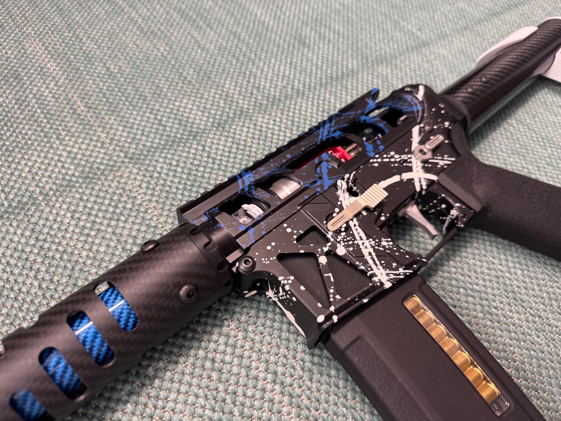 KA Tech MAC Airtac Polarstars F2 AR8 HPA M4 Carbon Type 1 Skeletonized Cerakote Splatter