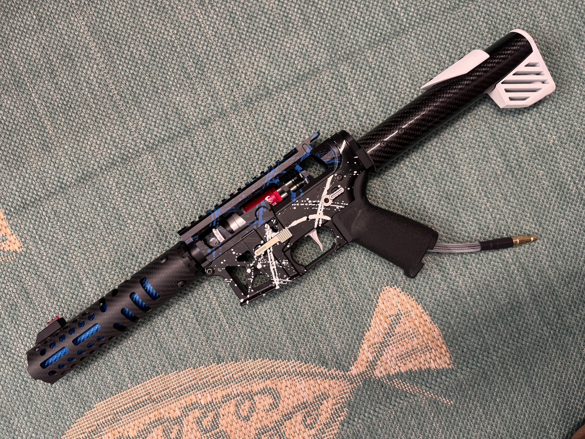 KA Tech MAC Airtac Polarstars F2 AR8 HPA M4 Carbon Type 1 Skeletonized Cerakote Splatter
