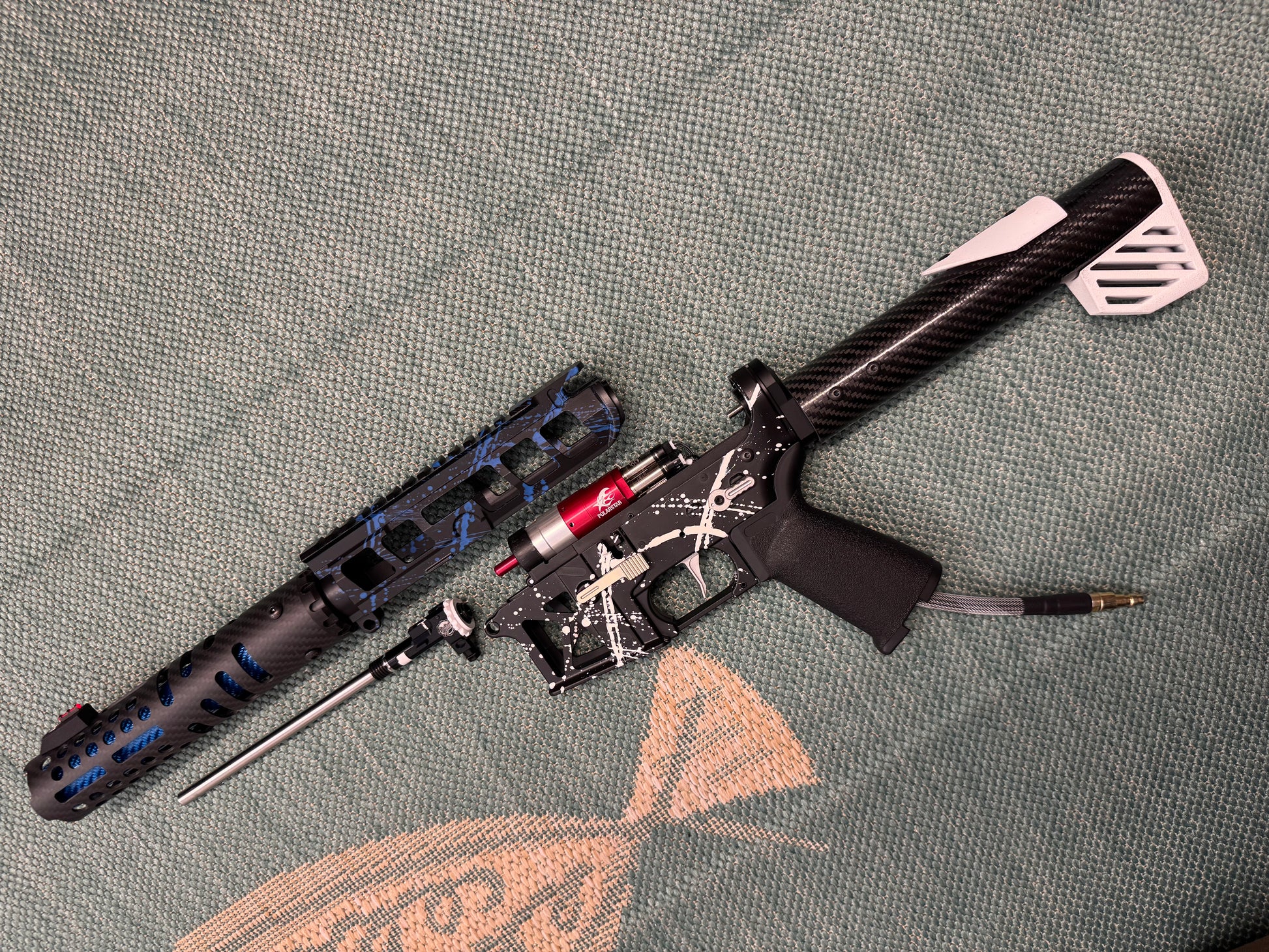 KA Tech MAC Airtac Polarstars F2 AR8 HPA M4 Carbon Type 1 Skeletonized Cerakote Splatter