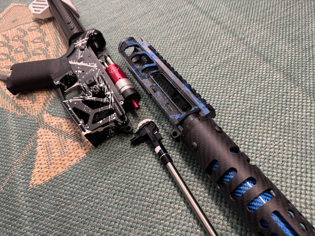 KA Tech MAC Airtac Polarstars F2 AR8 HPA M4 Carbon Type 1 Skeletonized Cerakote Splatter