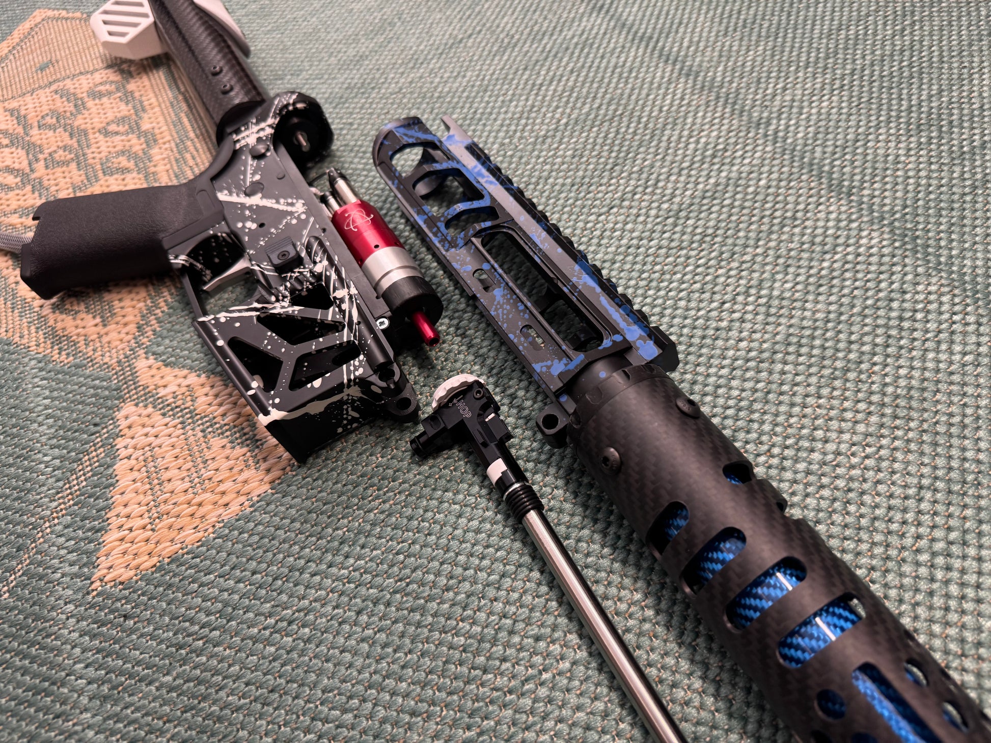 KA Tech MAC Airtac Polarstars F2 AR8 HPA M4 Carbon Type 1 Skeletonized Cerakote Splatter