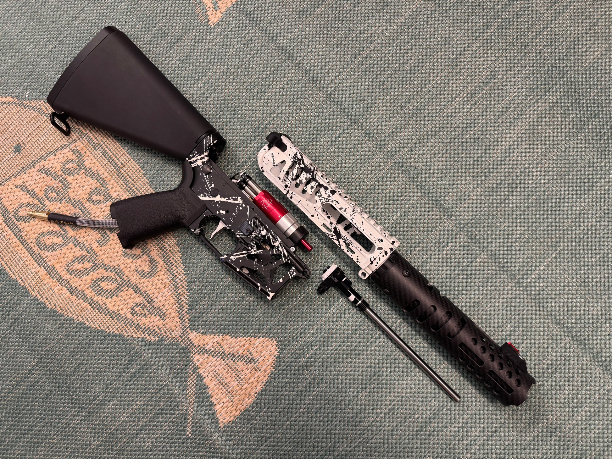 KA Tech MAC Airtac Polarstars F2 AR8 HPA M4 Stuby Type 1 Skeletonized Cerakote Splatter