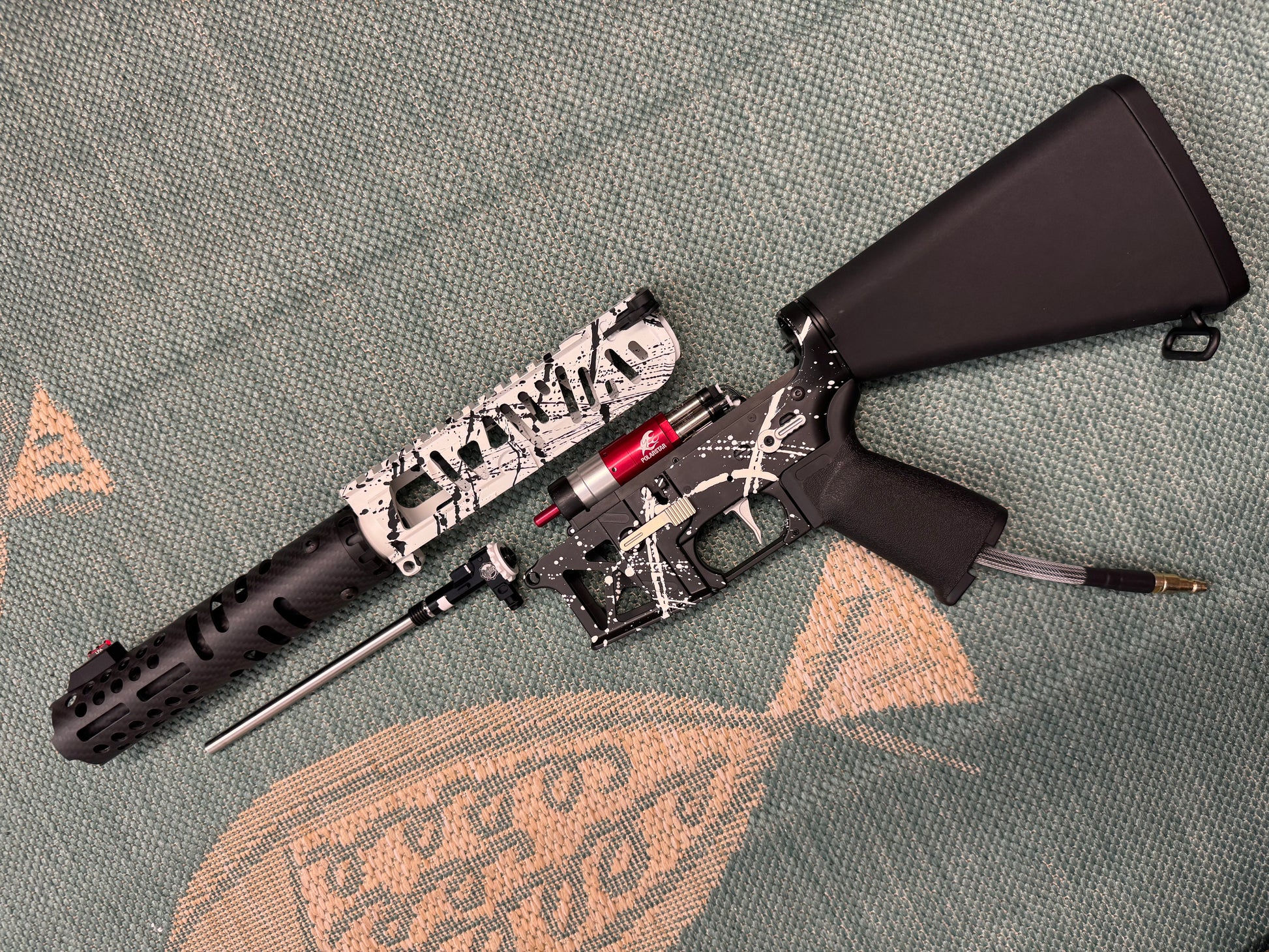 KA Tech MAC Airtac Polarstars F2 AR8 HPA M4 Stuby Type 1 Skeletonized Cerakote Splatter