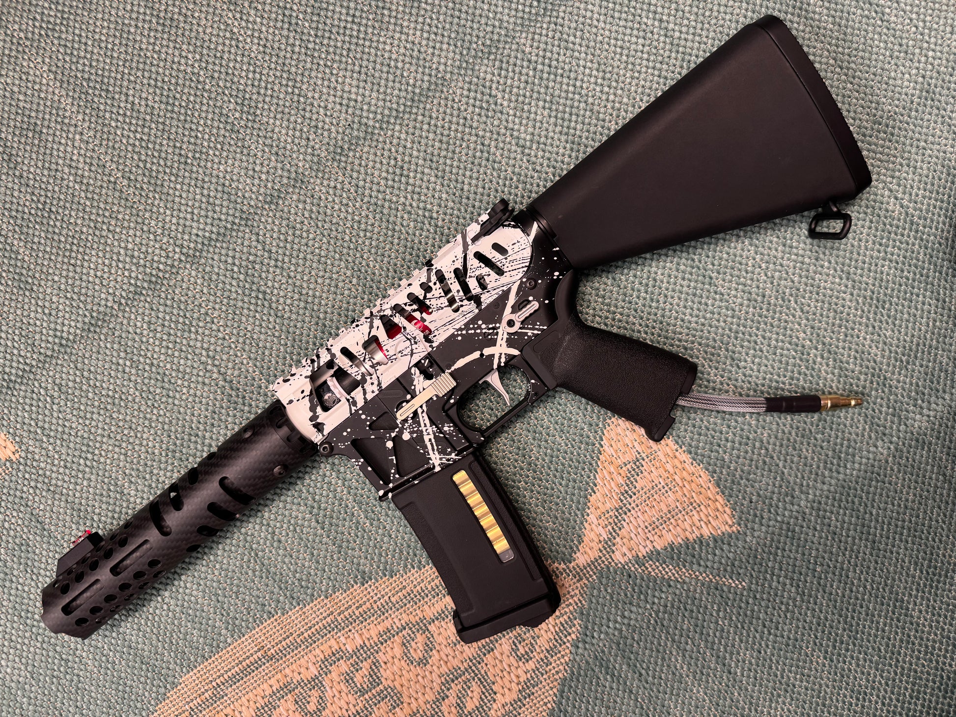 KA Tech MAC Airtac Polarstars F2 AR8 HPA M4 Stuby Type 1 Skeletonized Cerakote Splatter
