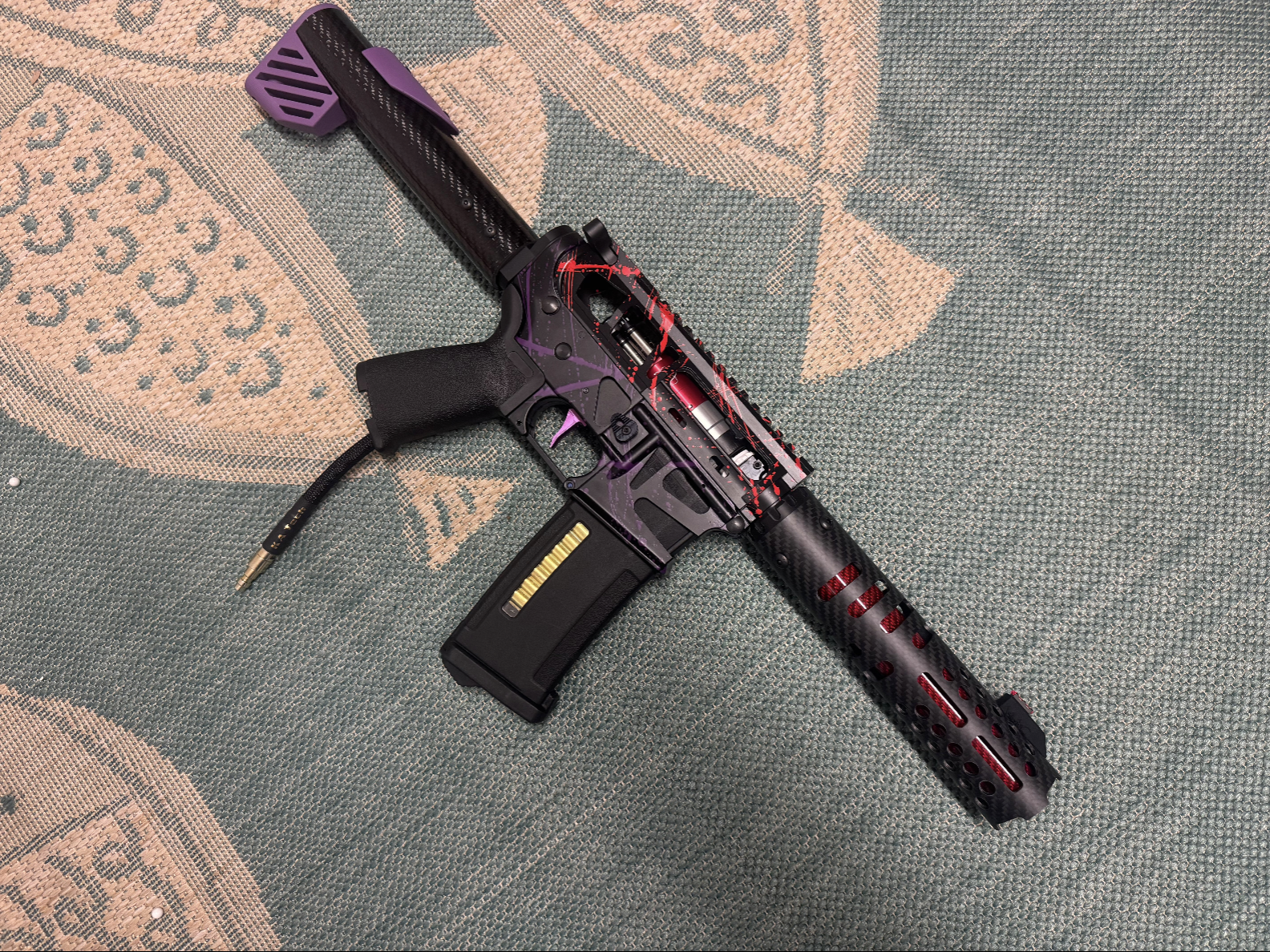 KA Tech MAC Polarstars F2 AR8 HPA M4 Carbon Type 5 Skeletonized Cerakote Splatter