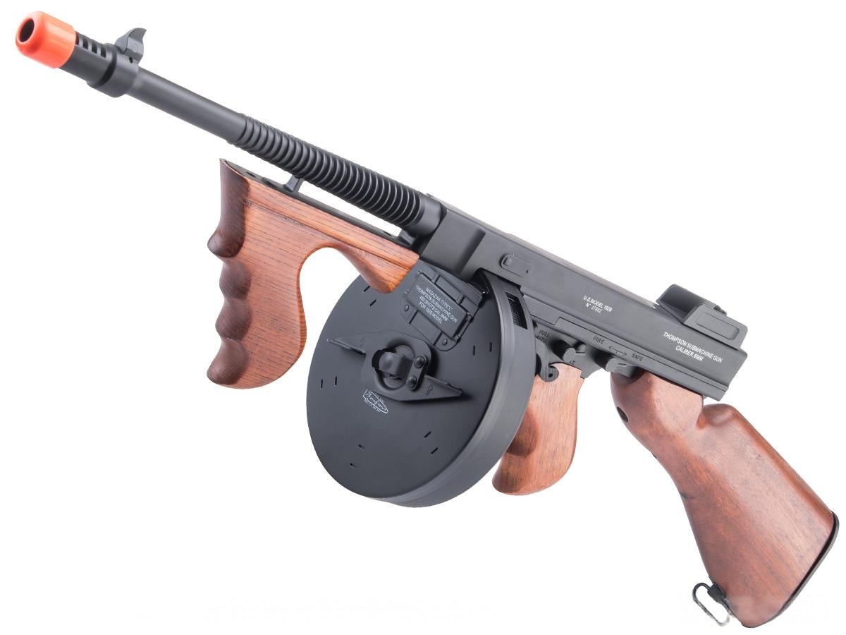 Cybergun Licensed Thompson 1928 "Chicago Typewriter" Airsoft AEG Rifle w/ Real Wood Furniture (Package: Gun Only)