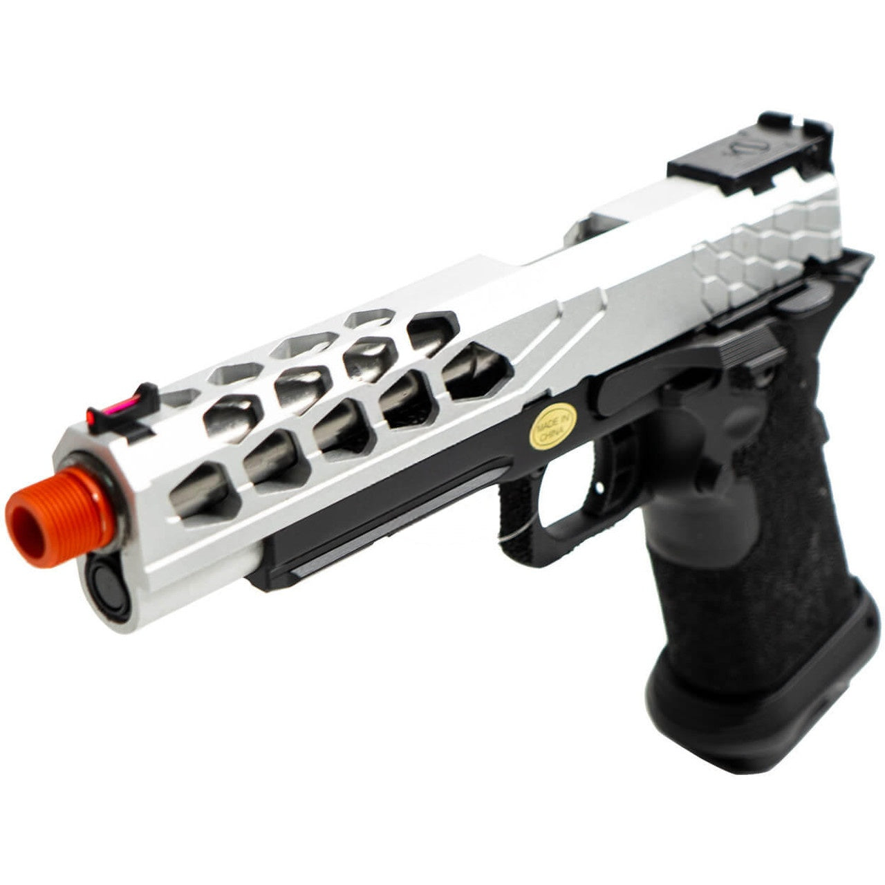 Lancer Tactical Stryk Hi-Capa Gas Blowback Airsoft Pistol Black & Silver