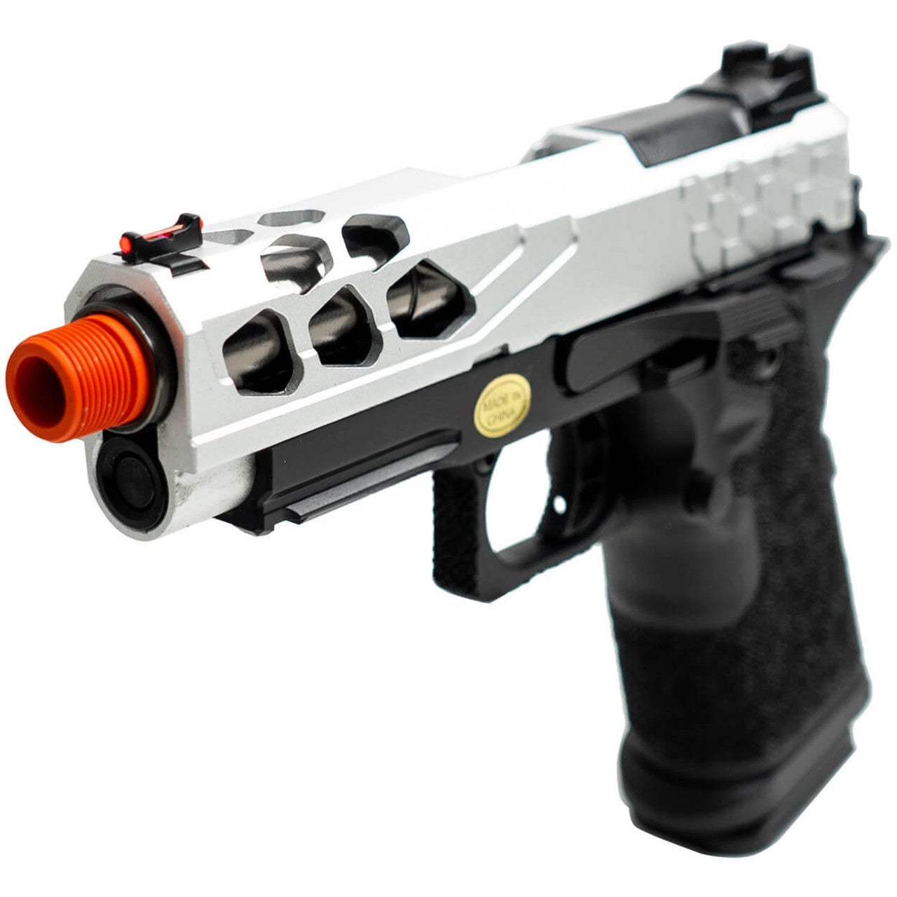 Lancer Tactical Stryk Hi-Capa Gas Blowback Airsoft Pistol Black & Silver